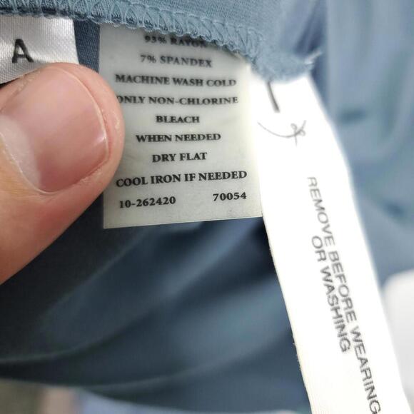 Ann Taylor Dress Womens 4 Cowl Neck Fit Flare Light Blue Waistband Party Event - Picture 7 of 9